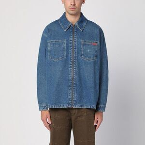 MARTINE ROSE Zip-Up Denim Jacket Men BLUE Outerwear